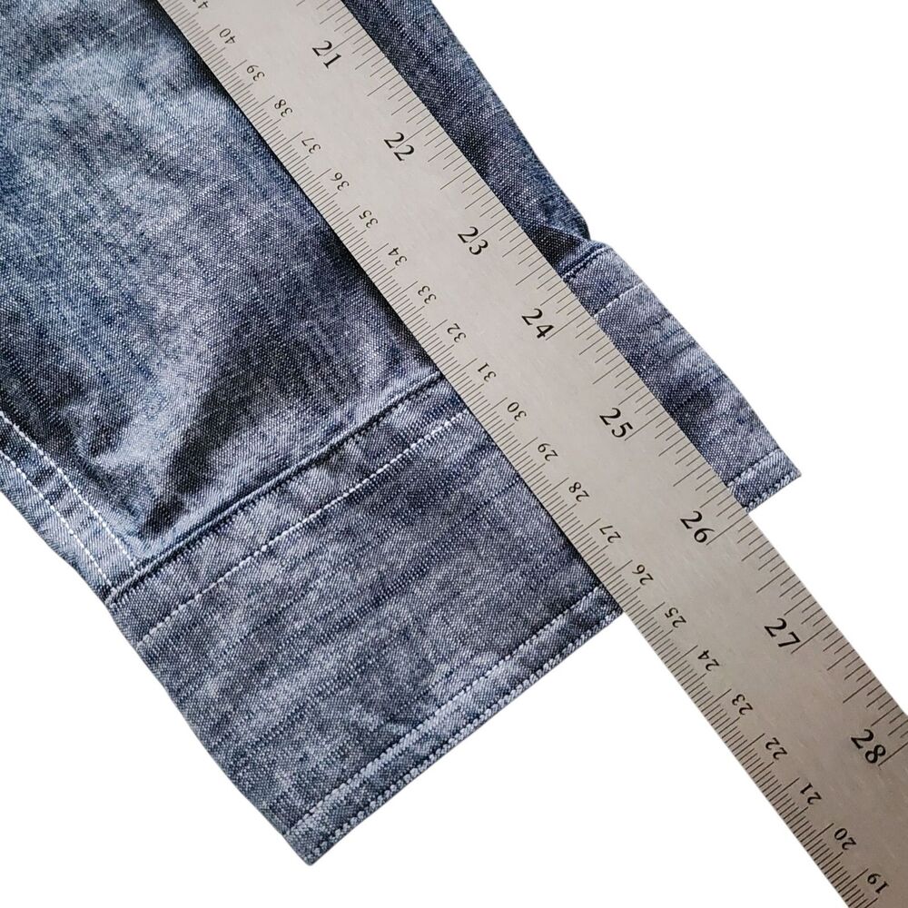 Dubinik XL Customized Version Denim Chambray Shirt Blue Long Sleeve Cotton Panda - Picture 12 of 16